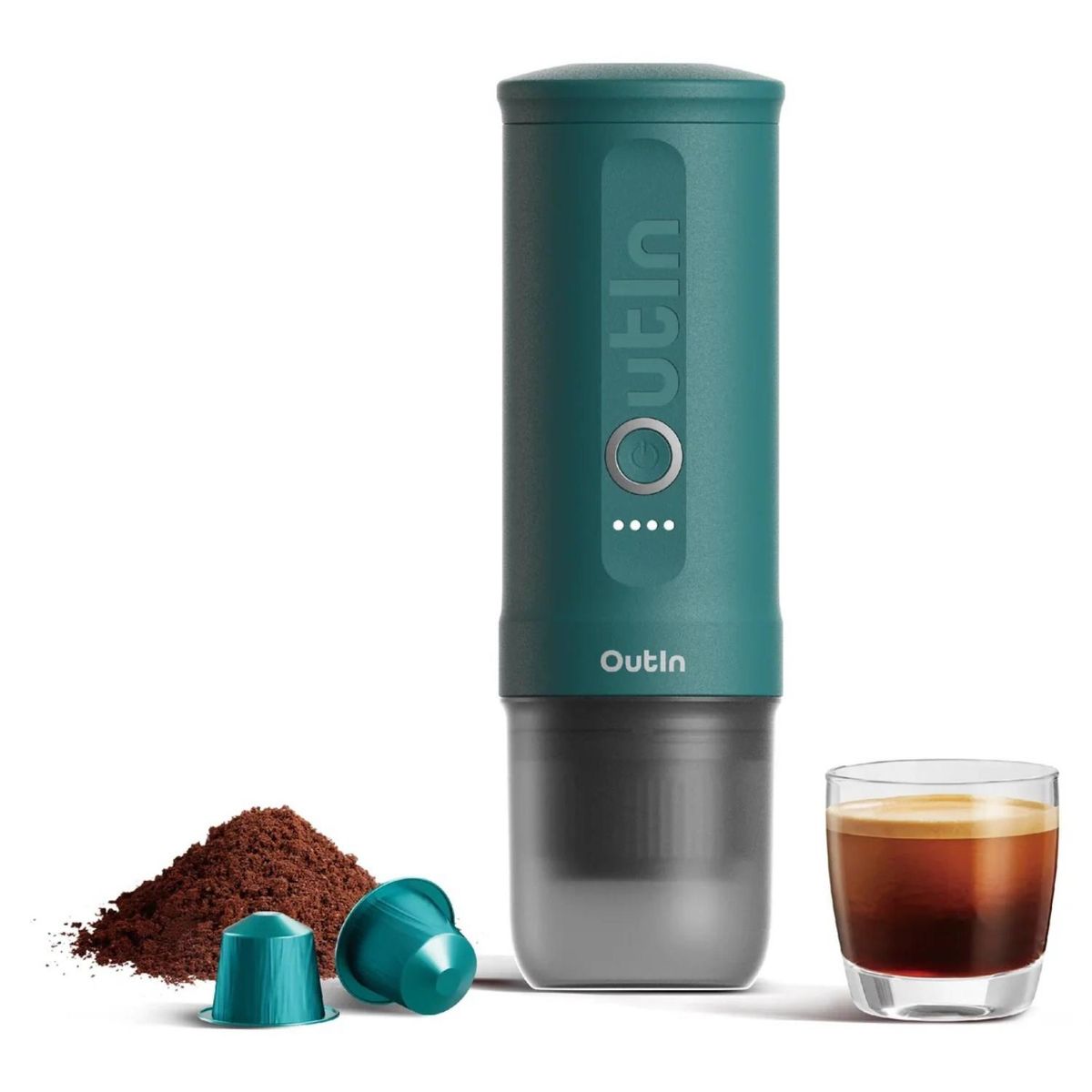 OUTIN - Cafetera Espresso Portátil Nano Verde Azul Outin