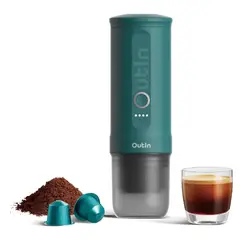 OUTIN - Cafetera Espresso Portátil Nano Verde Azul