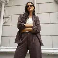 LOLITA POCKET - Blazer Café Mujer