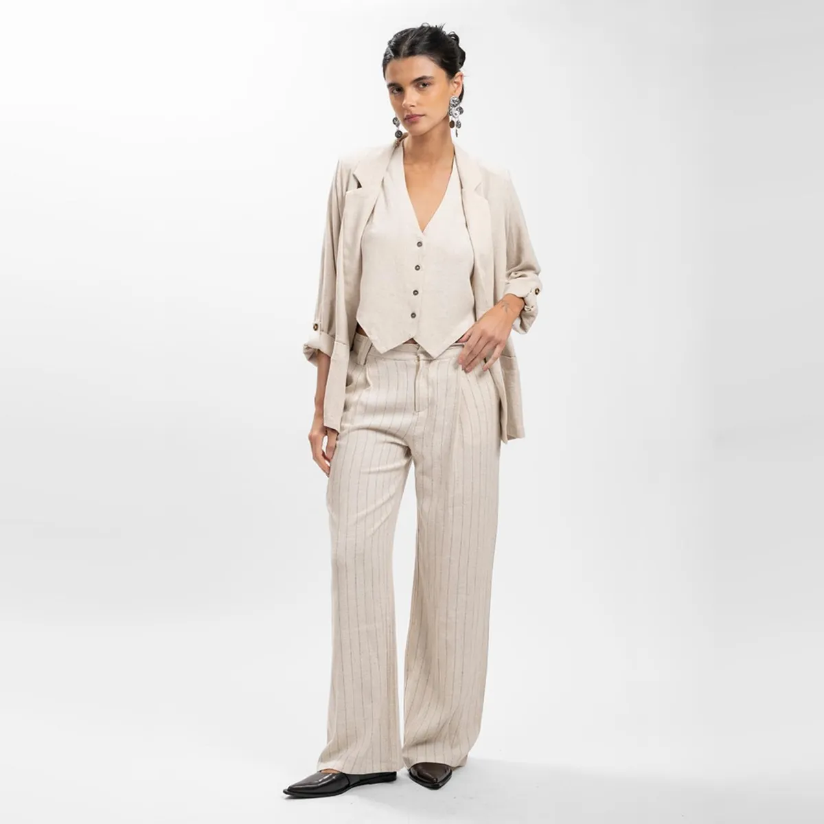 LOLITA LPK - Pantalón Wide Leg Tiro Medio Mujer Lolita Lpk