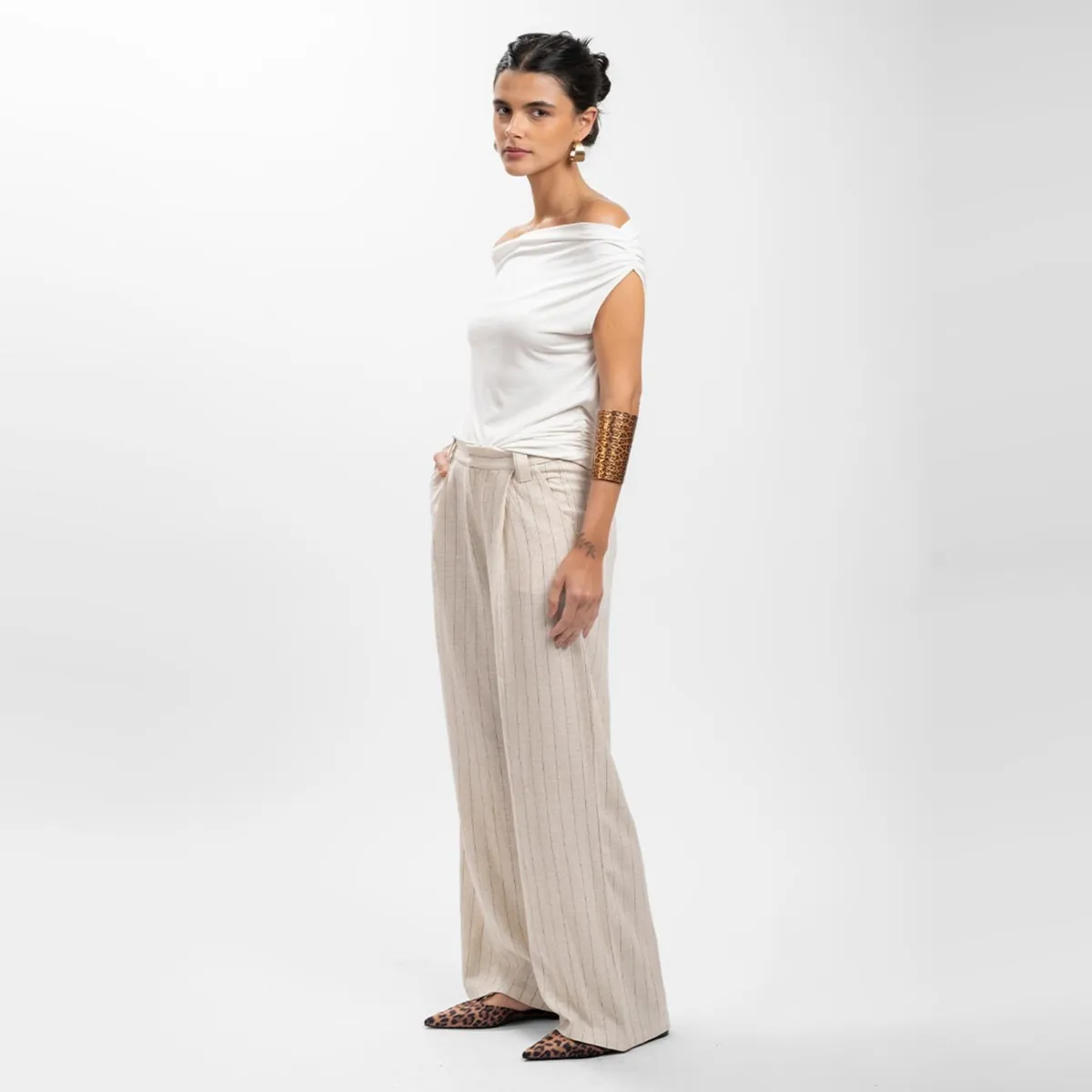 LOLITA LPK - Pantalón Wide Leg Tiro Medio Mujer Lolita Lpk