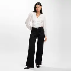LOLITA LPK - Jeans Recto Tiro Alto Ame Negro Mujer