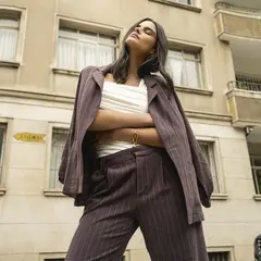 LOLITA POCKET - Pantalon Sastrero Café Mujer