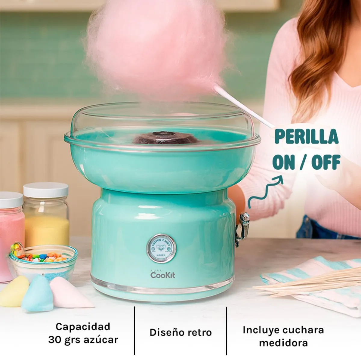 AURA - Máquina de Algodón de Azúcar Cookit Aura