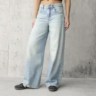 AMERICANINO - Jeans Balloon Tiro Medio Mujer