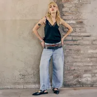 Jeans Balloon Tiro Medio Mujer