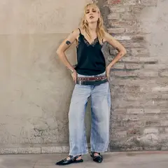 AMERICANINO - Jeans Balloon Tiro Medio Mujer