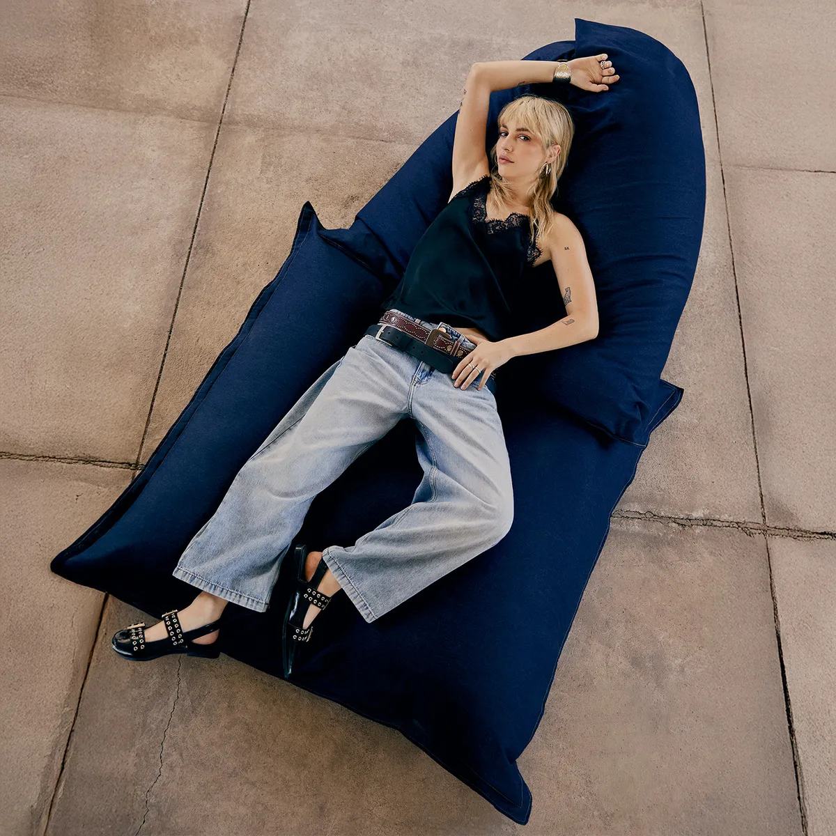 AMERICANINO - Jeans Balloon Tiro Medio Mujer Americanino