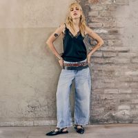 Jeans Balloon Tiro Medio Mujer