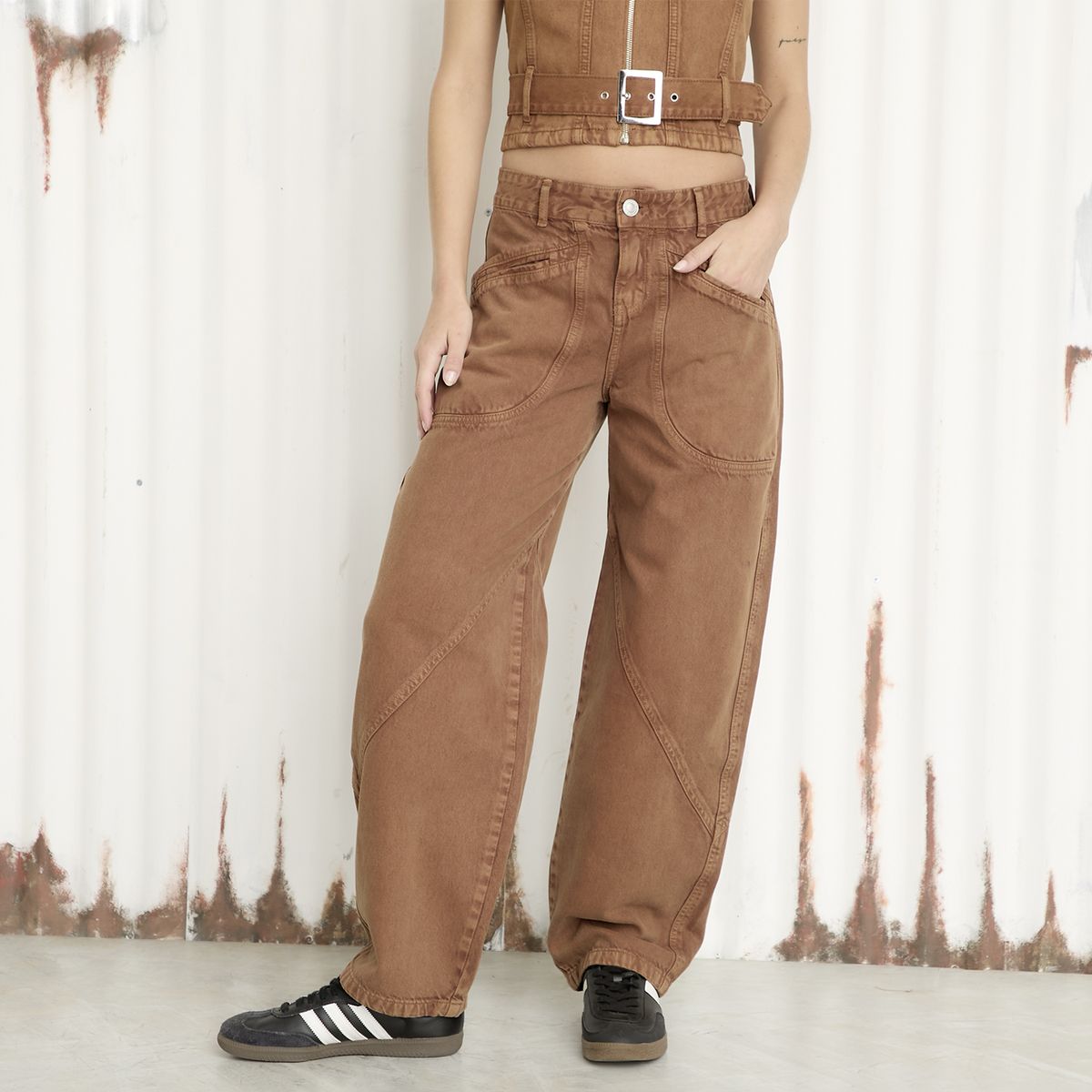 AMERICANINO - Jeans Baggy Tiro Medio Mujer Americanino