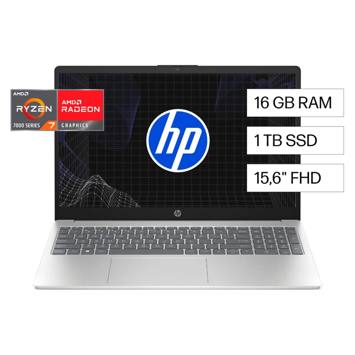 HP - Notebook HP 15-FC0278LA AMD Ryzen 7 16GB RAM 1TB SSD 15.6" FHD Webcam Full HD
