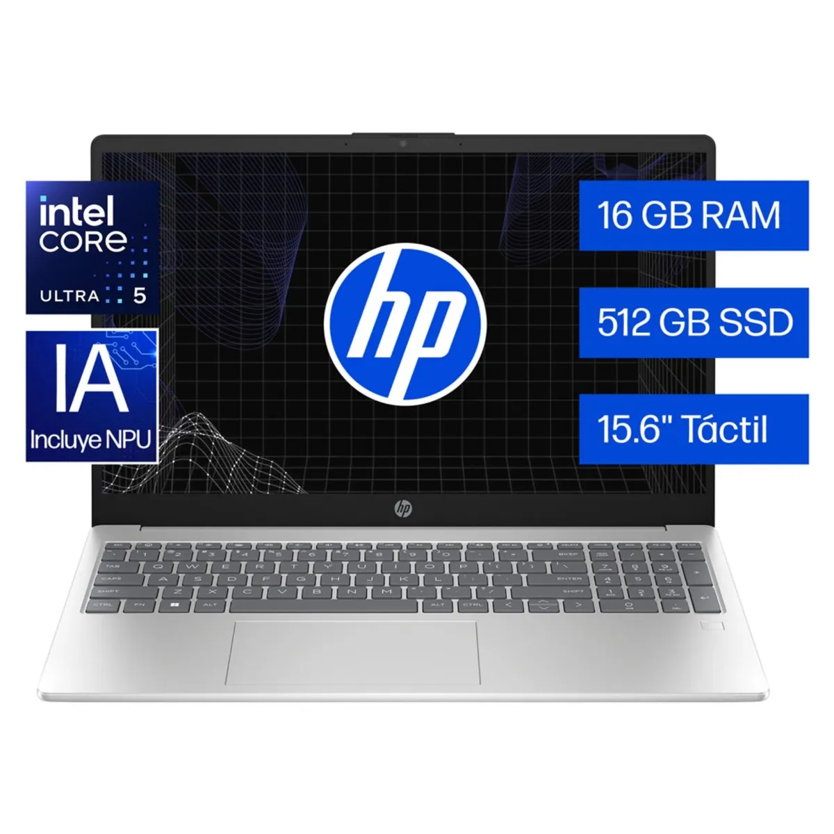 HP - Notebook HP 15-FD1255LA Intel Core Ultra 5 16GB RAM 15.6" FHD Gráficos Intel Arc Lector de Huellas
