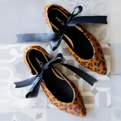 CHIQUITA - Ballerina Mujer Cuero Animal Print