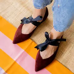 CHIQUITA - Ballerina Mujer Cuero Burdeo