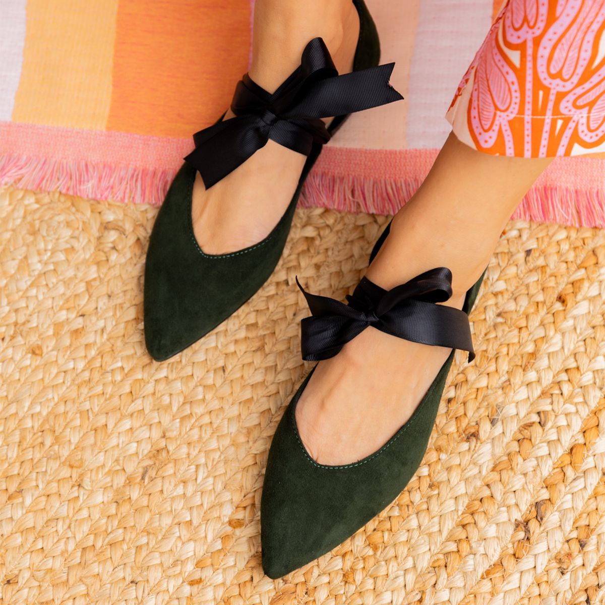 CHIQUITA - Ballerina Mujer Cuero Verde Chiquita