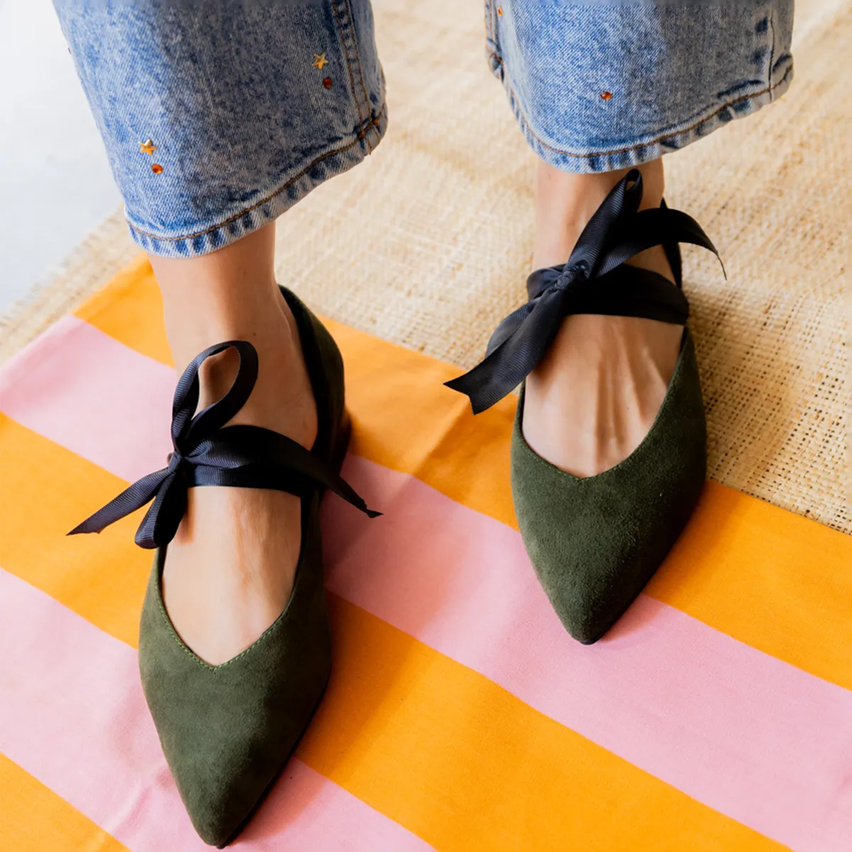 CHIQUITA - Ballerina Mujer Cuero Verde Chiquita