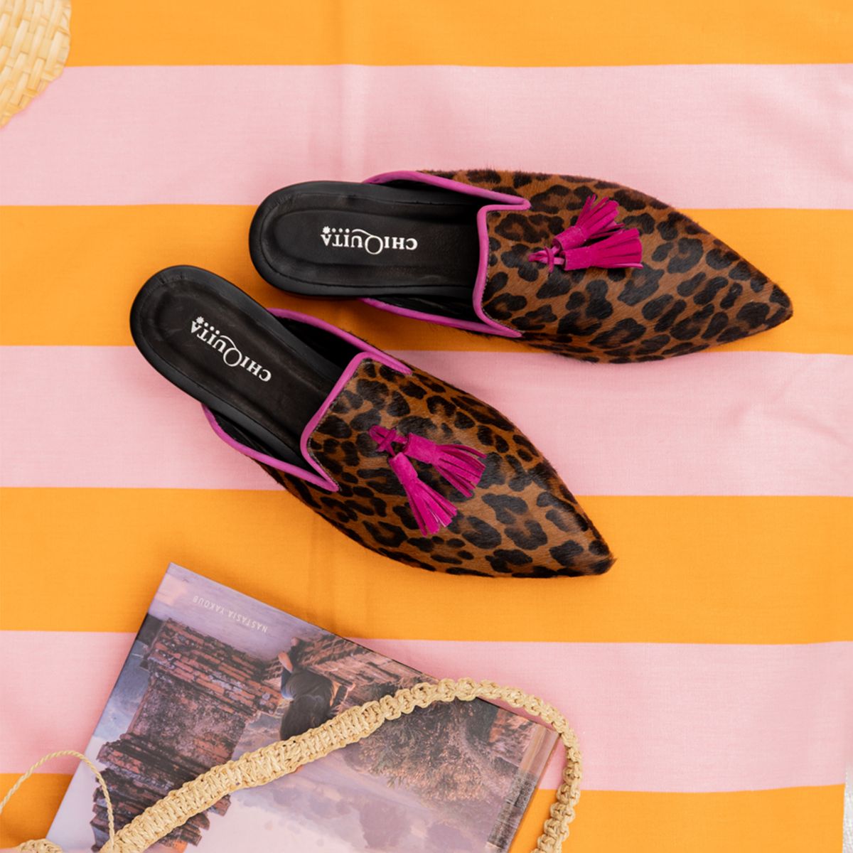 CHIQUITA - Babucha Mujer Cuero Animal Print Chiquita