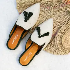 CHIQUITA - Babucha Mujer Cuero Beige