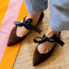 CHIQUITA - Ballerina Mujer Cuero Café