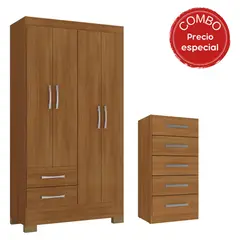 MOBILFRANK - Combo Clóset Cómoda Canela