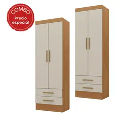 MOBILFRANK - Combo 2 Clóset Canela Blanco