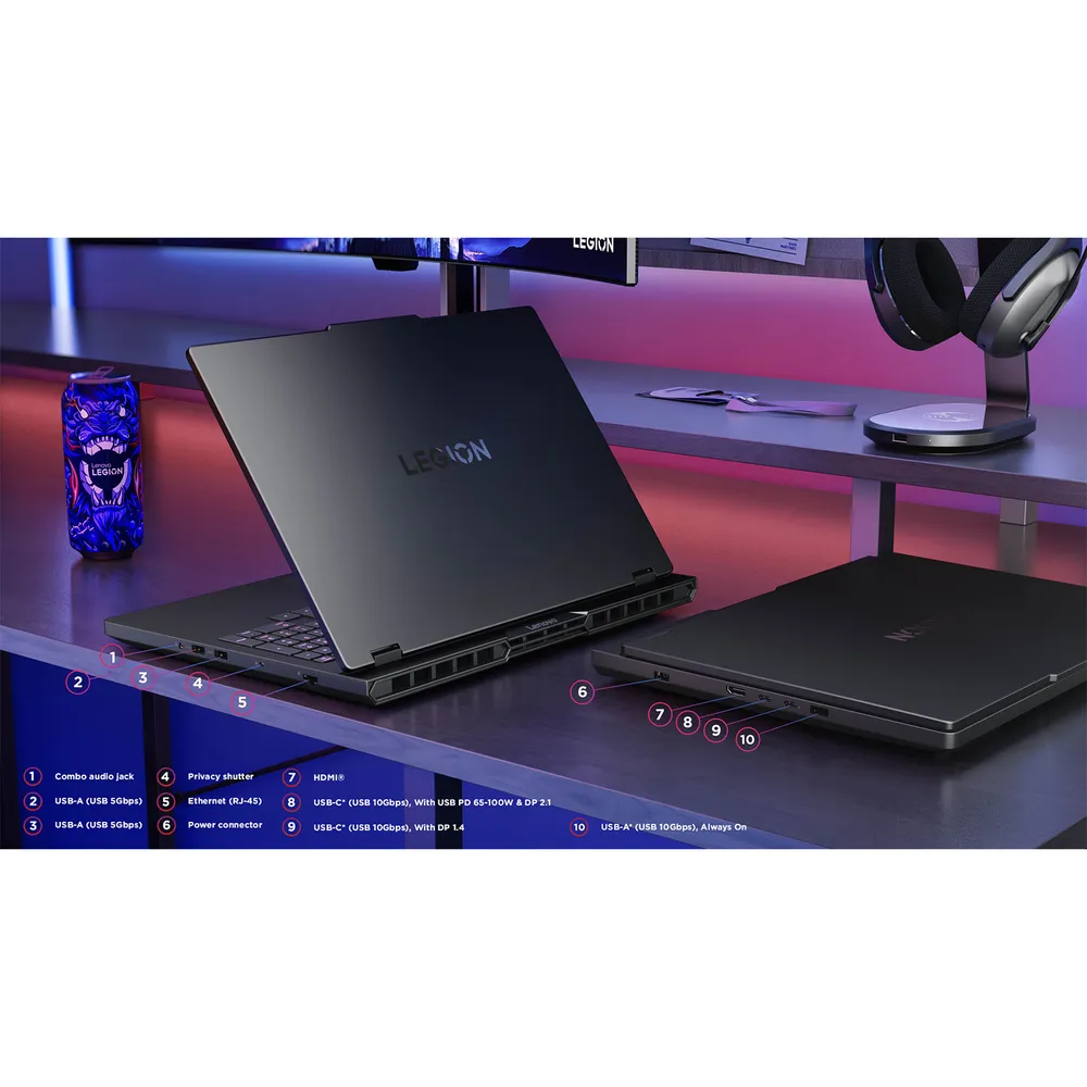 Lenovo Legion Pro 5 83NN0004CL Intel Core i9-14900HX RTX 5070 32GB 1TB 16" Eclipse Black, foto 9