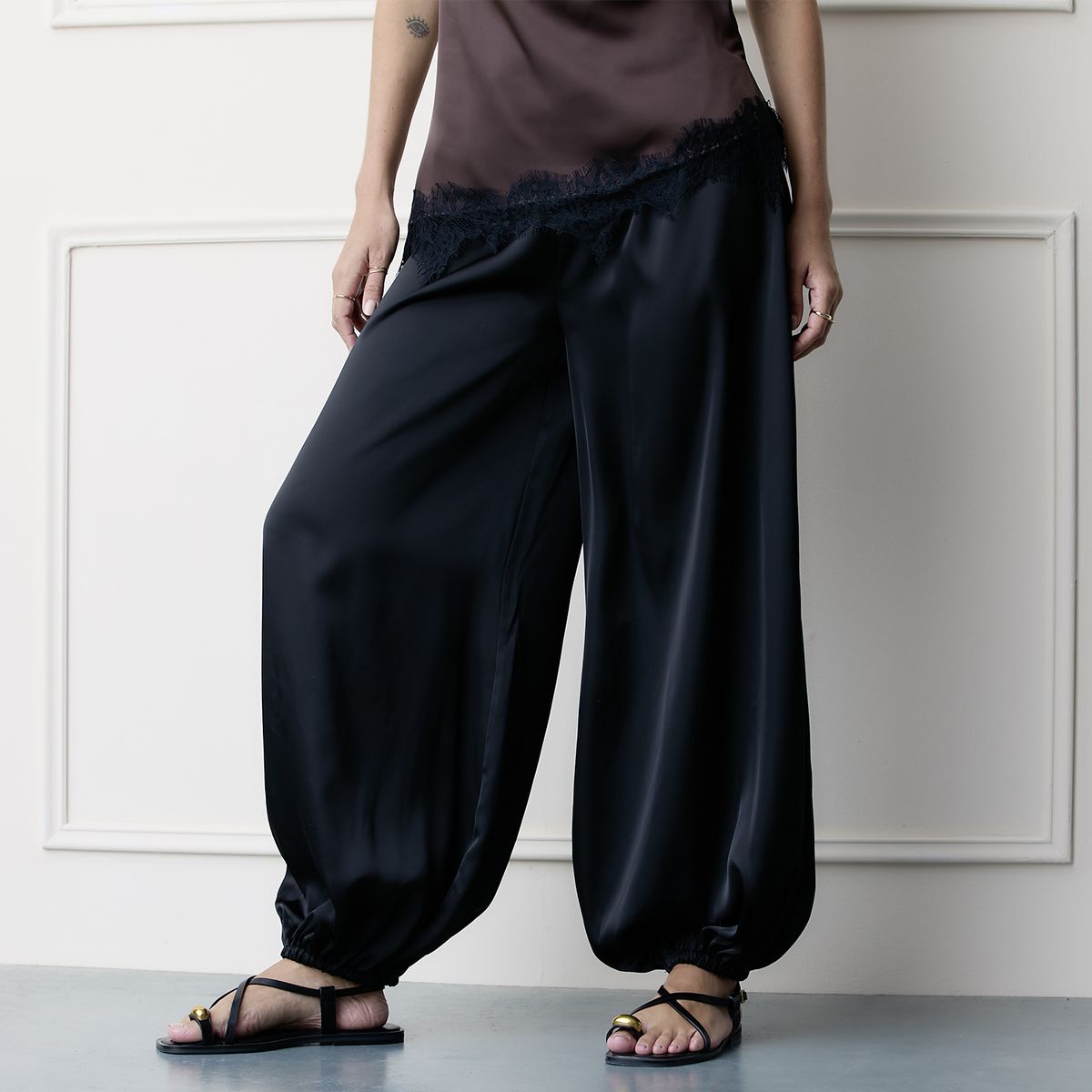 BASEMENT - Pantalón Balloon Satín Mujer Basement