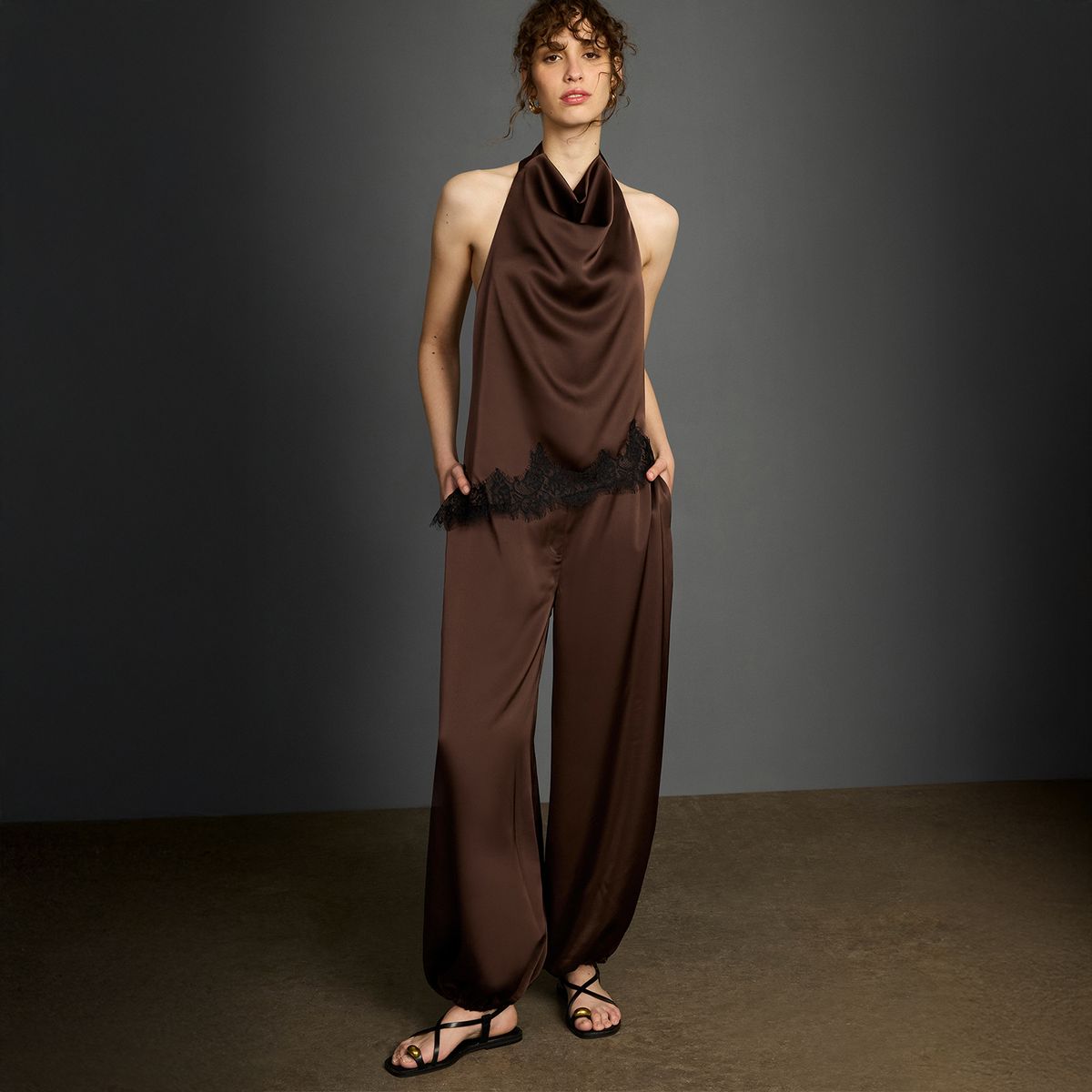 BASEMENT - Pantalón Balloon Satín Mujer Basement