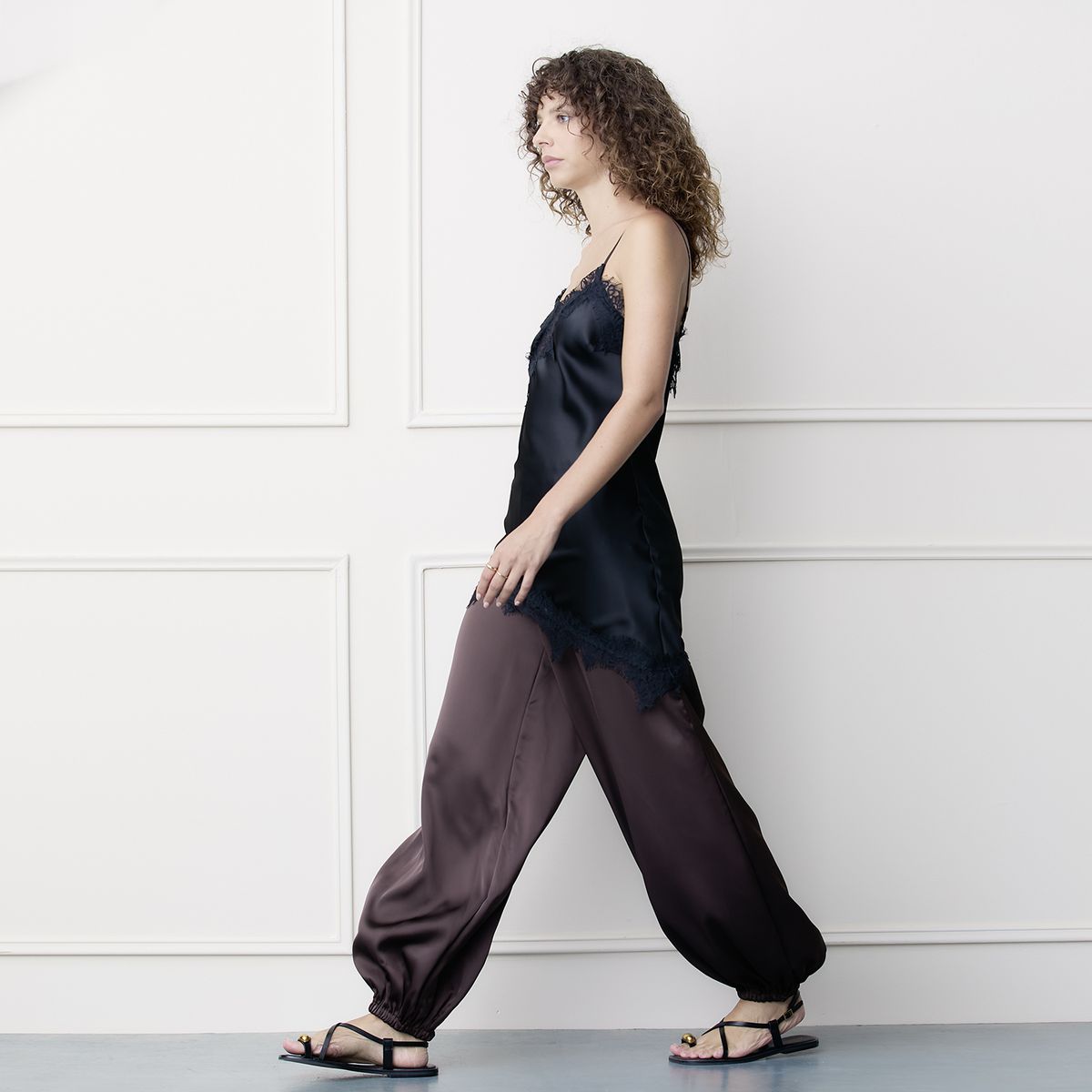 BASEMENT - Pantalón Balloon Satín Mujer Basement