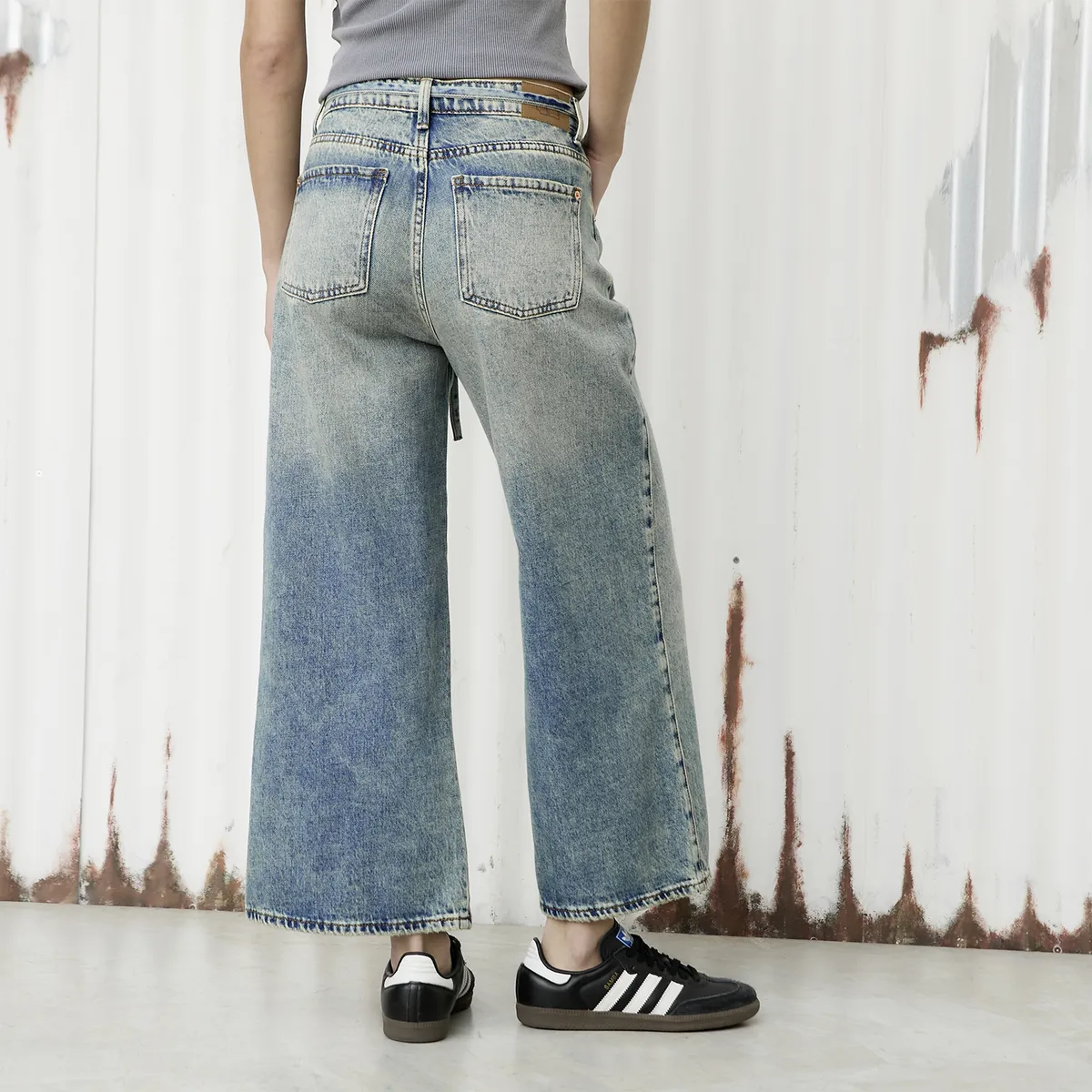 AMERICANINO - Jeans Culotte Tiro Medio Mujer Americanino