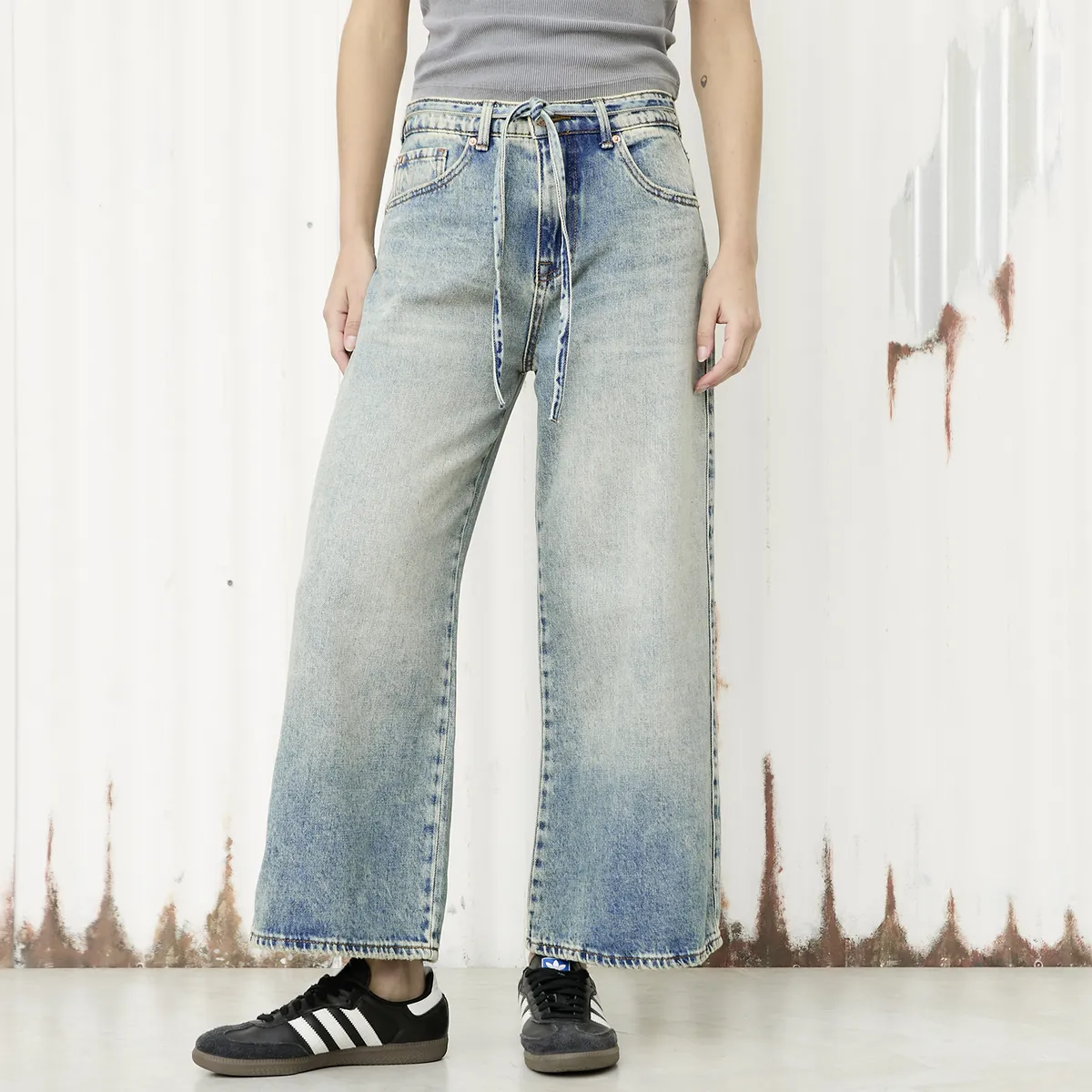 AMERICANINO - Jeans Culotte Tiro Medio Mujer Americanino