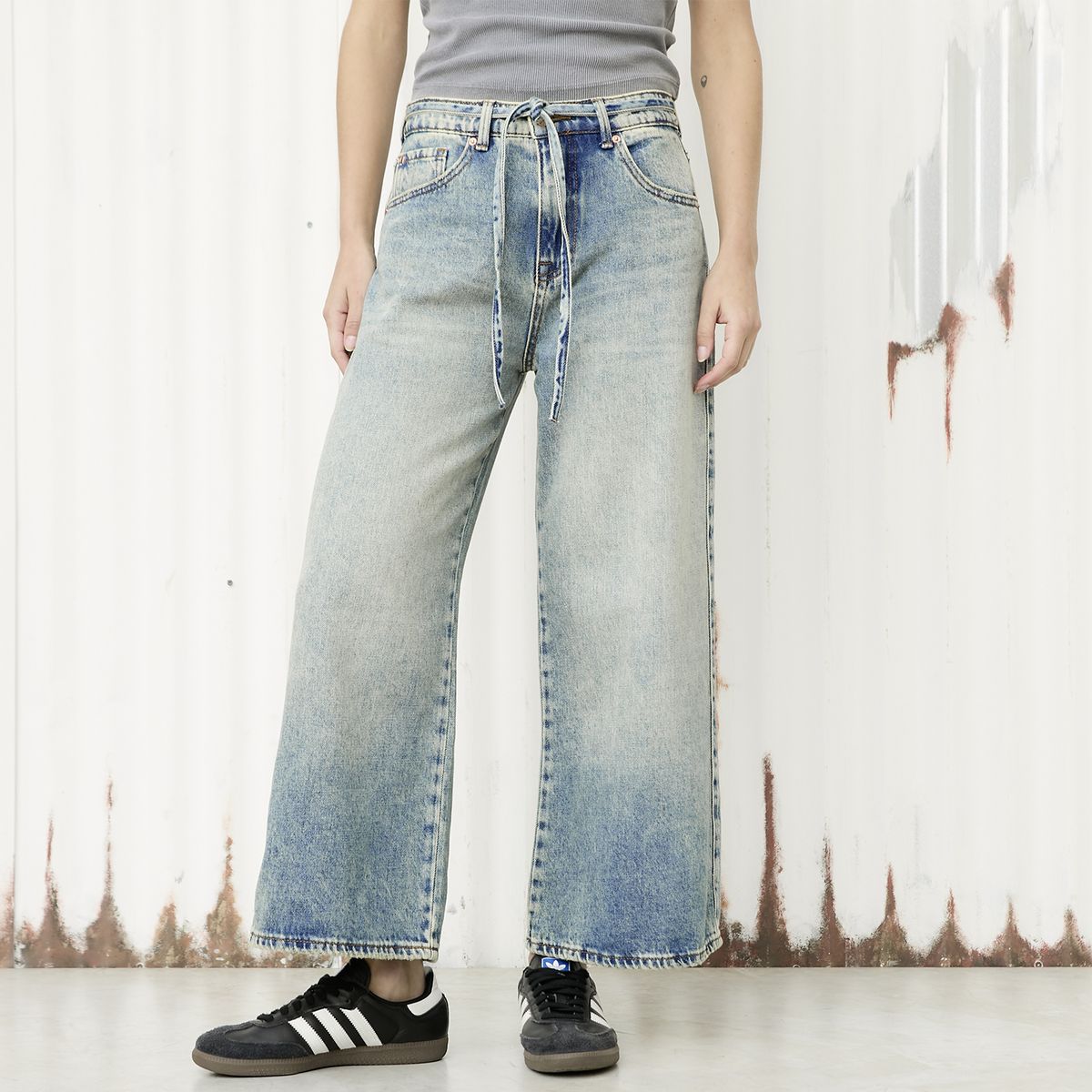 AMERICANINO - Jeans Culotte Tiro Medio Mujer Americanino