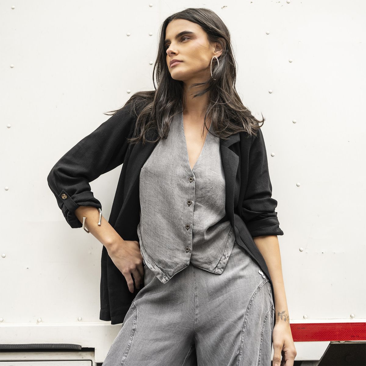 LOLITA POCKET - Vest Gris Mujer Lolita Pocket