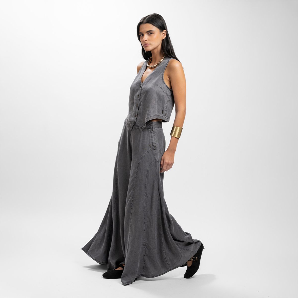 LOLITA LPK - Pantalón Wide Leg Tiro Medio Mujer Lolita Lpk