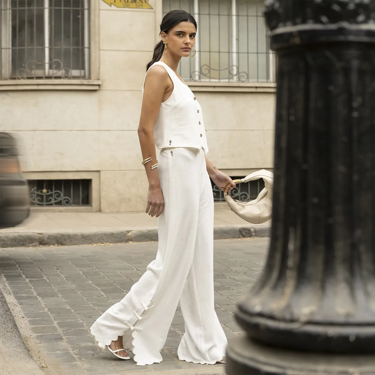 LOLITA LPK - Pantalón Wide Leg Tiro Medio Mujer Lolita Lpk