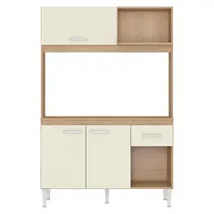 VEKKAHOME - Kit Cocina Sarah Beige 3 Puertas 1 Cajón