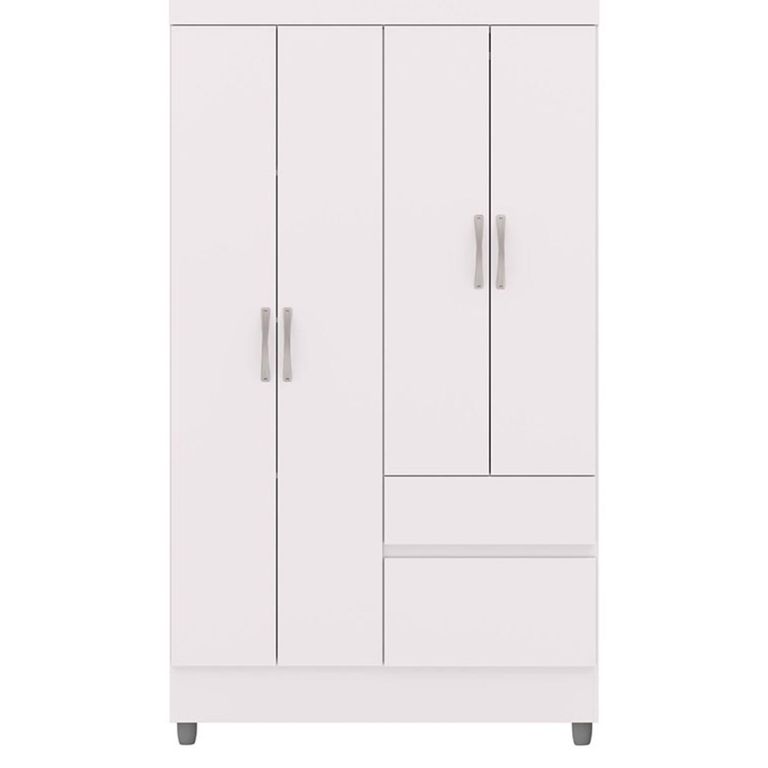 VEKKAHOME Clóset Ideal 4 Puertas 2 Cajones Blanco