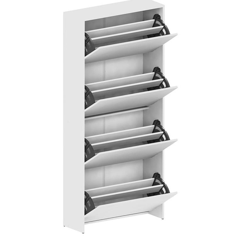 VEKKAHOME Zapatera Americana 4 Puertas Blanco