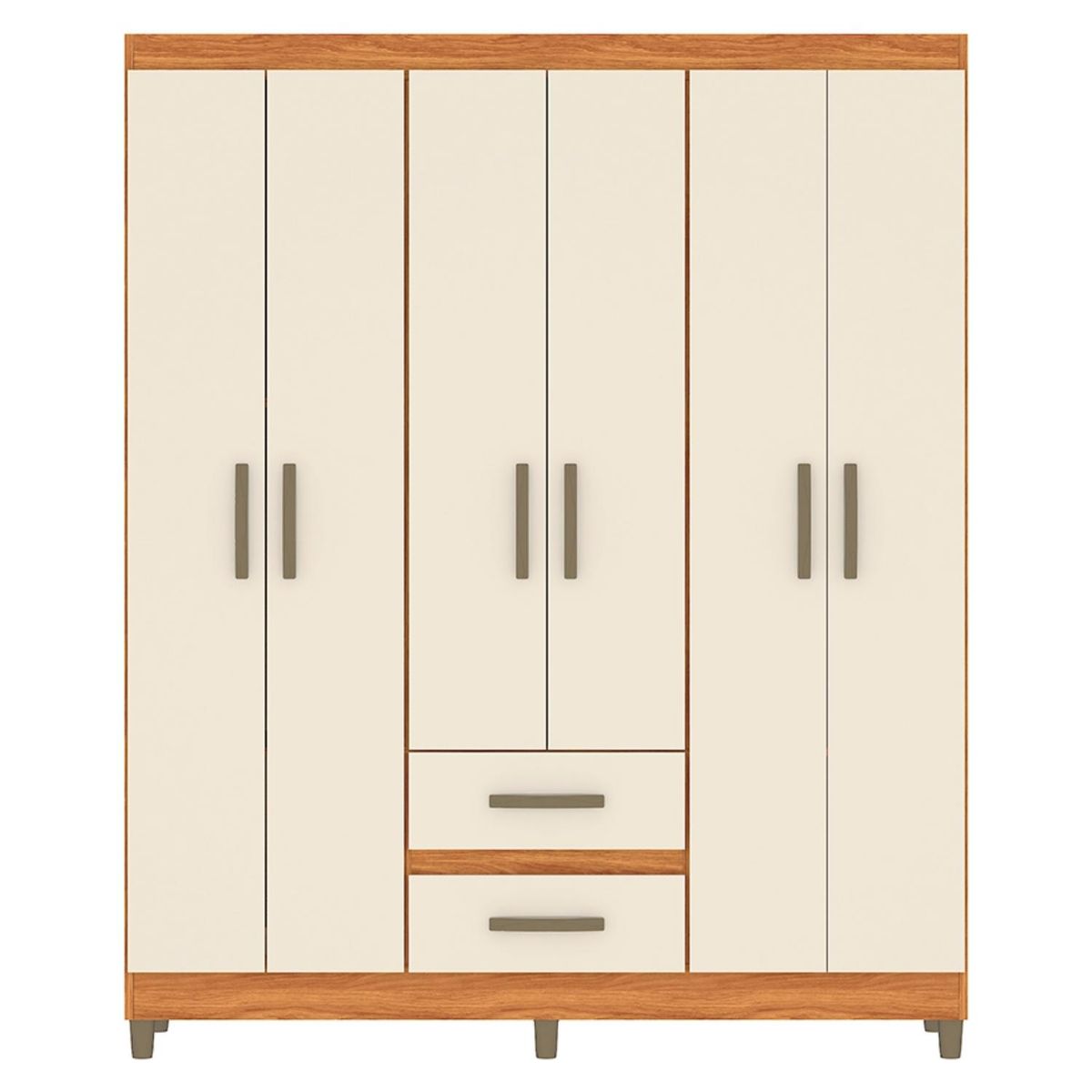 VEKKAHOME - Clóset Coimbra Beige 6 Puertas 2 Cajones Vekkahome