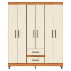 VEKKAHOME - Clóset Coimbra Beige 6 Puertas 2 Cajones