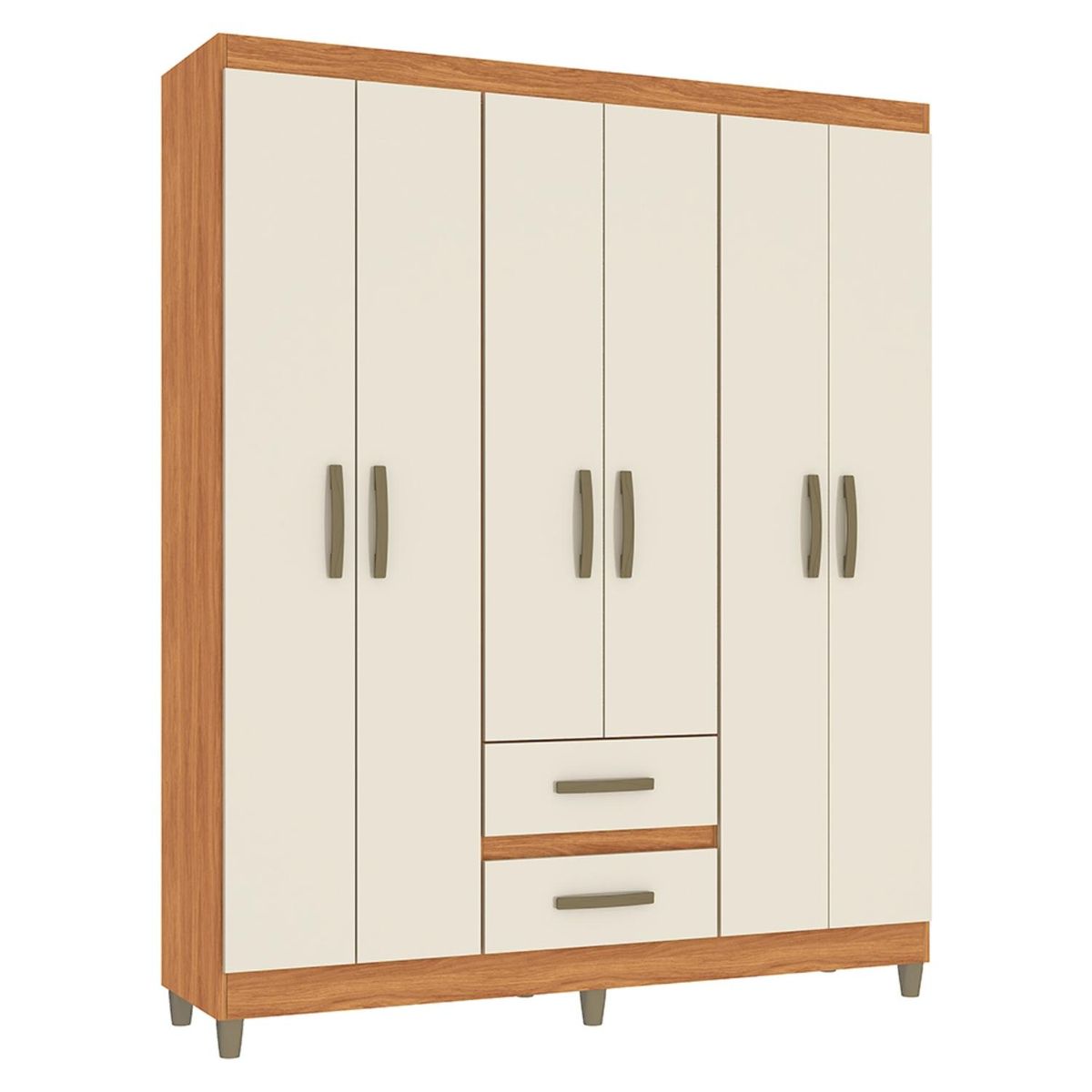 VEKKAHOME - Clóset Coimbra Beige 6 Puertas 2 Cajones Vekkahome
