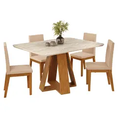 VEKKAHOME - Comedor Celeste Suzy 4 Sillas