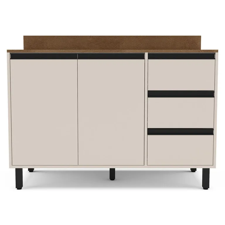 Mueble Base Koya 2 Puertas 3 Cajones Beige