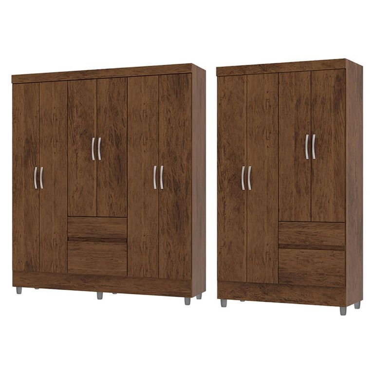 VEKKAHOME Combo Clóset Ideal 6 Puertas 4P Ca