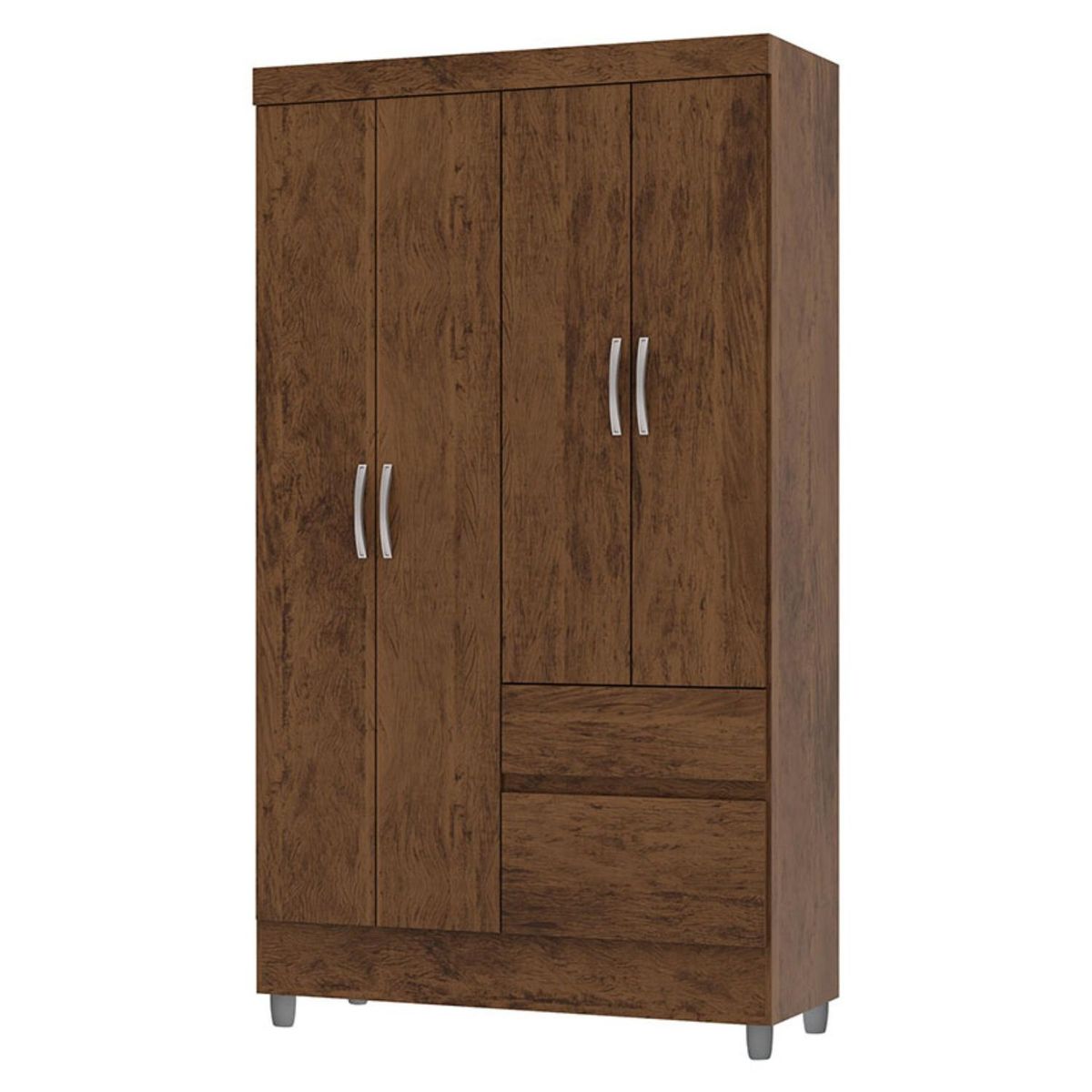 VEKKAHOME - Clóset Ideal 4 Puertas 2 Cajones Café Vekkahome