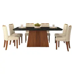 VEKKAHOME - Comedor 170 Italia Julia 6 Sillas