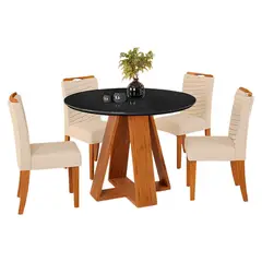 VEKKAHOME - Comedor Celeste Julia 4 Sillas