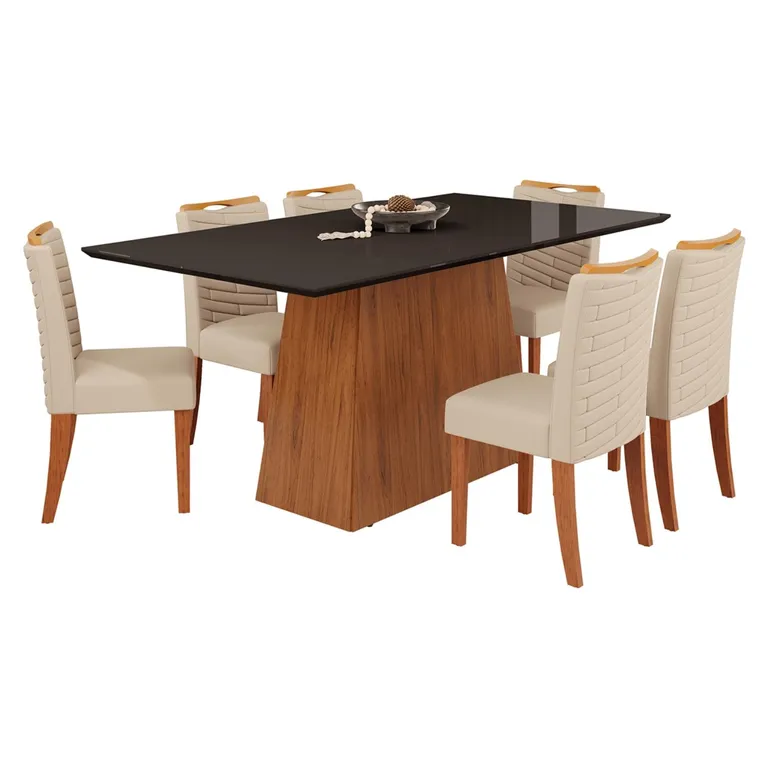 VEKKAHOME Comedor 180 Dulce Julia 6 Sillas