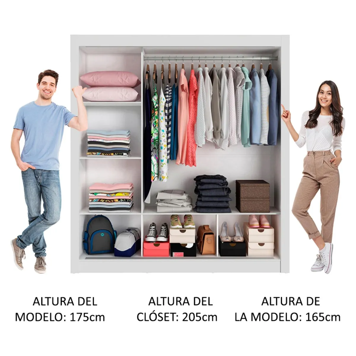 VEKKAHOME - Clóset Mónaco Blanco 3 Puertas Vekkahome