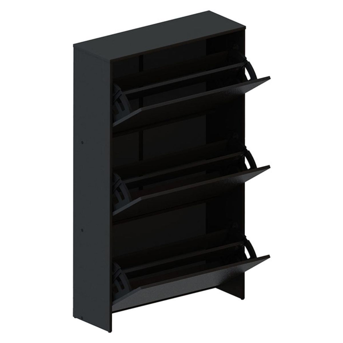 VEKKAHOME - Zapatera Americana 3 Puertas Negro Vekkahome